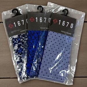 1670 Mens Pocket Square Bundle Set - Blue Collection